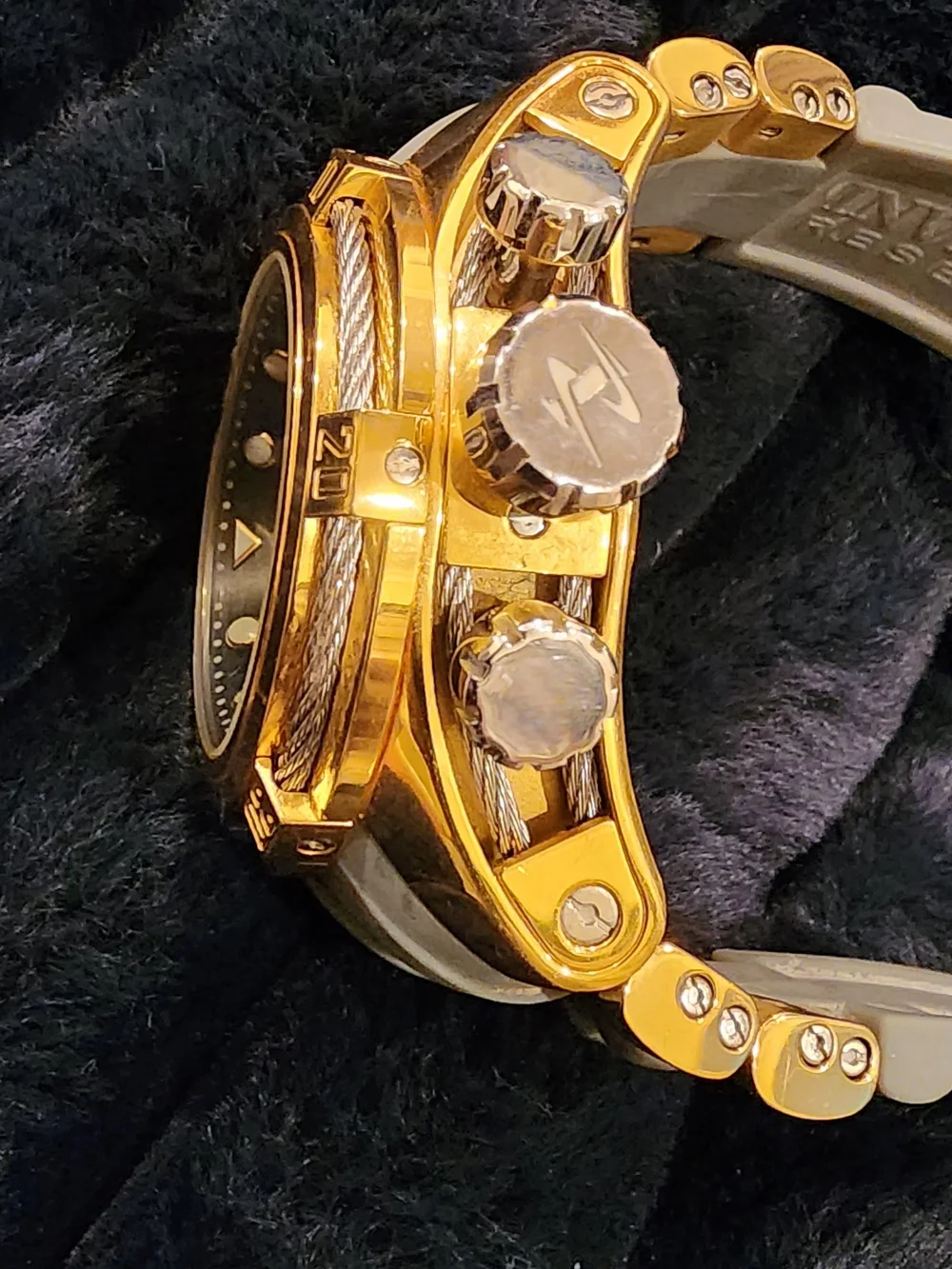 Invicta Men’s Gold and Black Chronograph Bracelet Watch